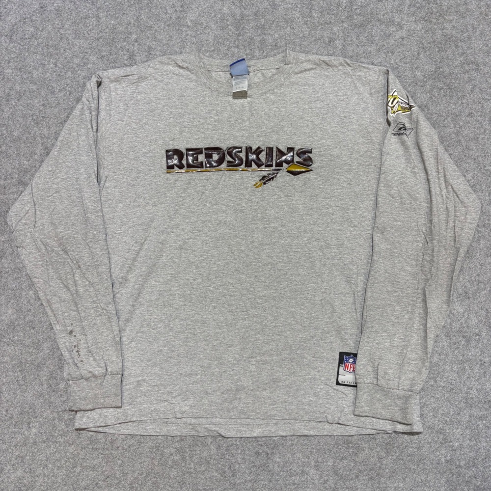 Reebok NFL Washington Redskins 70th Anniversary Long Sleeve Shirt Grey Mens L